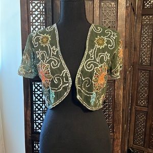 Cropped rhinestone jacket